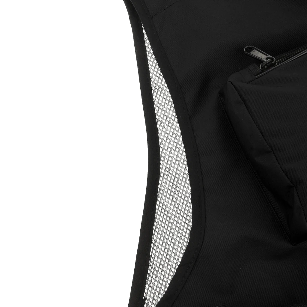 

2 Pcs Multi-Pocket Fishing Vest Photography Waistcoat Hunting Jacket - Black XL