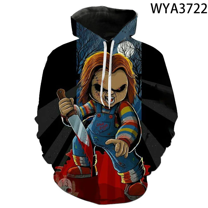 Spring And Fall Hoodies Fashion Movie Chucky Men Women Children 3D Printed Sweatshirts Pullover Boy Girl Kids Streetwear Coat images - 6