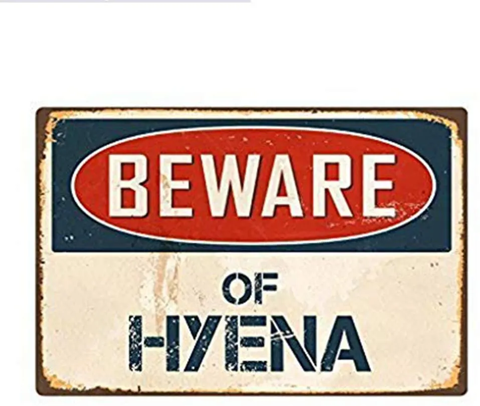 

Sylty Beware of Hyena Metal Aluminum Sign Wall Decor Man Cave Bar US United States Rustic