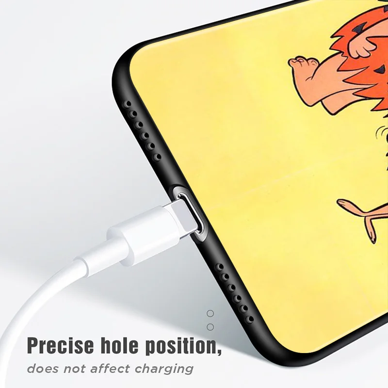 

Cartoon Funny Cute Fred Flintstone For Apple iPhone 12 Mini 11 XS Pro Max XR X 8 7 6 6S Plus 5 5S SE 2020 Black Phone Case