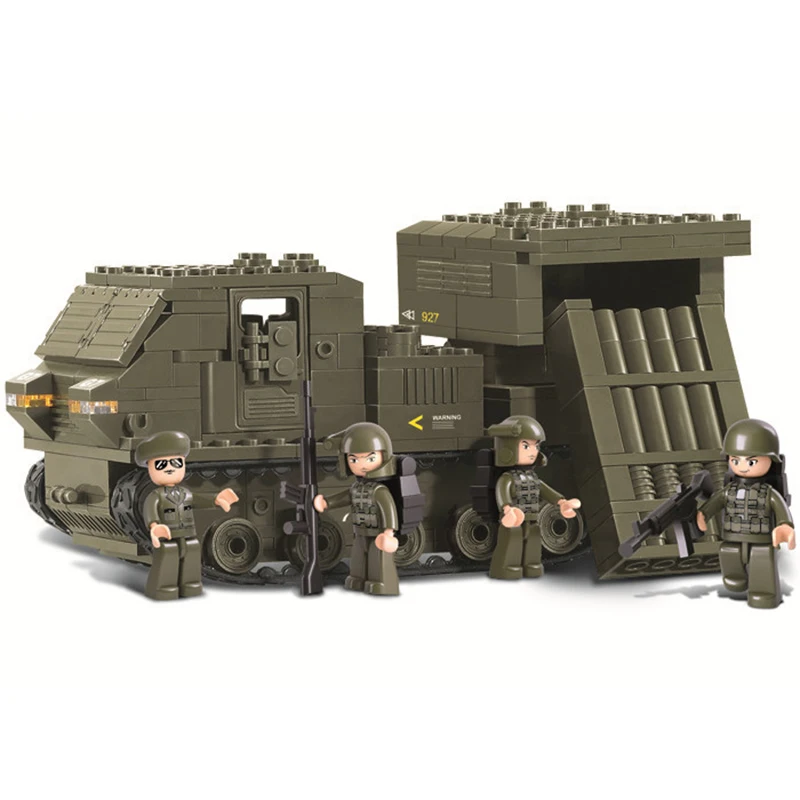 

SLUBAN 2021 World War II 2 Military Army Air Defense Guard Launcher Gun Building Blocks WW2 Bricks Figures Toys For Kids Gifts