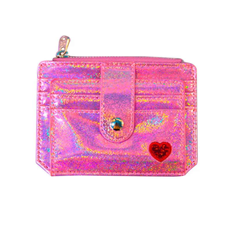 

Babysbreath Laser Shining Card Bag Girls Driver's license bag Heart Hasp ID Credit Card Holder Case Business Card Bags