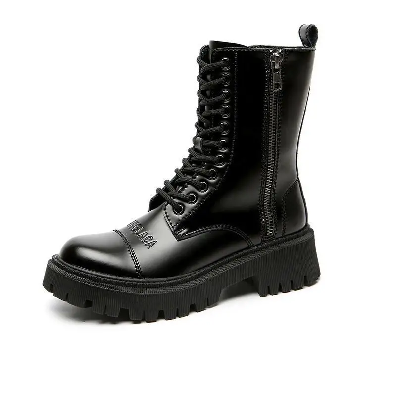 

Krasovki Winter High-grade Patent Leather Platform Boots Women's Boots Martin Boots Punk Short BootsHigh Quality Boots Boots