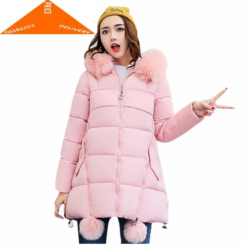 

Wadded Winter 2020 Jacket Women Cotton Hooded Outwear Warm Parka High Quality Female Coat Jaqueta Feminina Inverno CJ397