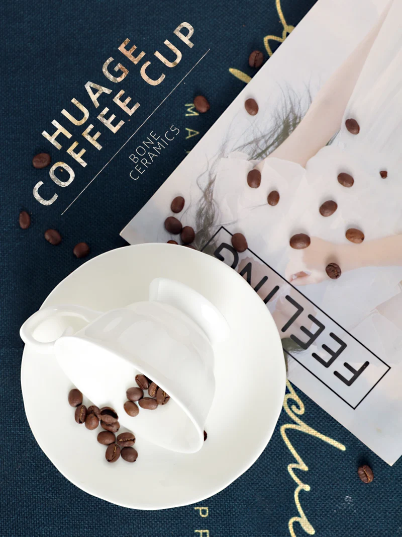 Белый фарфор Кофе стаканчик латте с ручкой из тонкостенного фарфора офисные