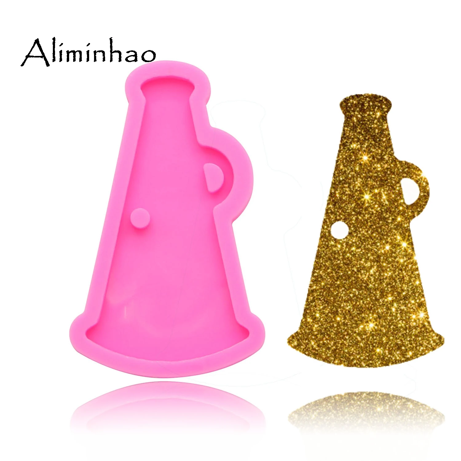 

DY0098 Shiny cheer megaphone keychains mold horn Silicone mold Clay DIY Jewelry Making glitter epoxy Resin mould