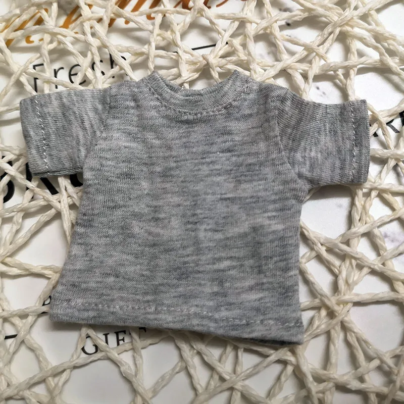 grey Новая полосатая футболка Blyth, Одежда для куклы, футболка с коротким рукавом для кукольных аксессуаров(fit Licca, Pullip, Momoko, obistu, Blyth, 1/6 Doll - Цвет: grey