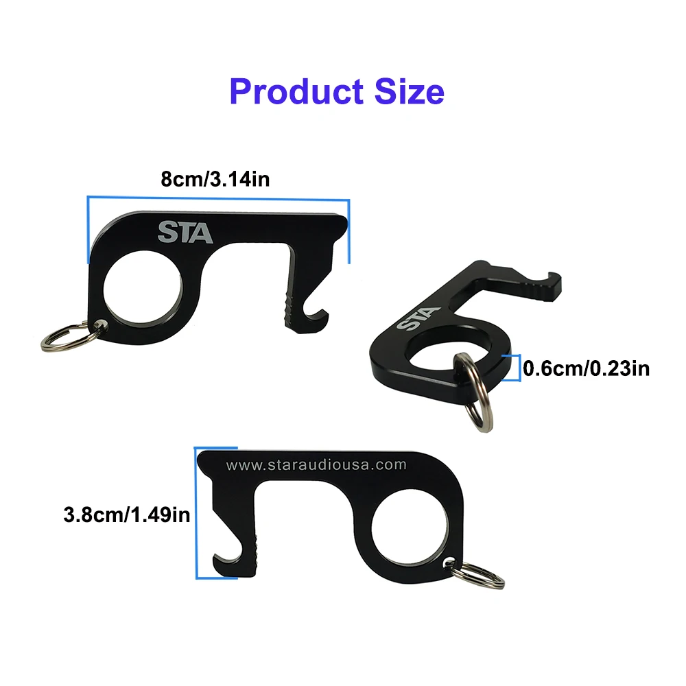 

STA Touchless Keychain Easy To Carry Door Opener Handle Bracket For Door Opening And Closing,Elevator,Gas Stations.