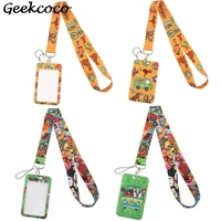 j2277 cartoon kawaii card holders case phone key badge camera usb holders neck rope lanyard with keyring for kids