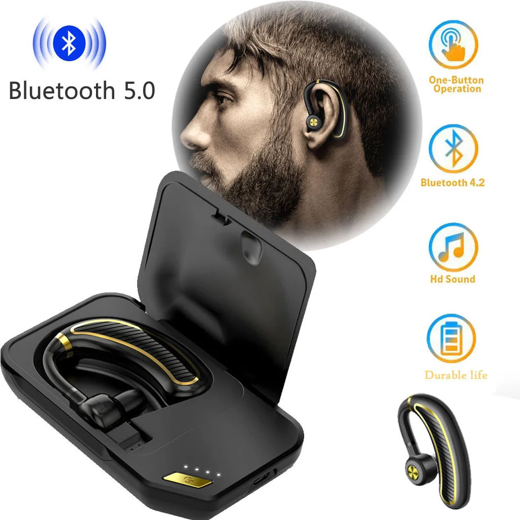 Беспроводные Bluetooth-наушники гарнитура V5.0 громкой связи с микрофоном