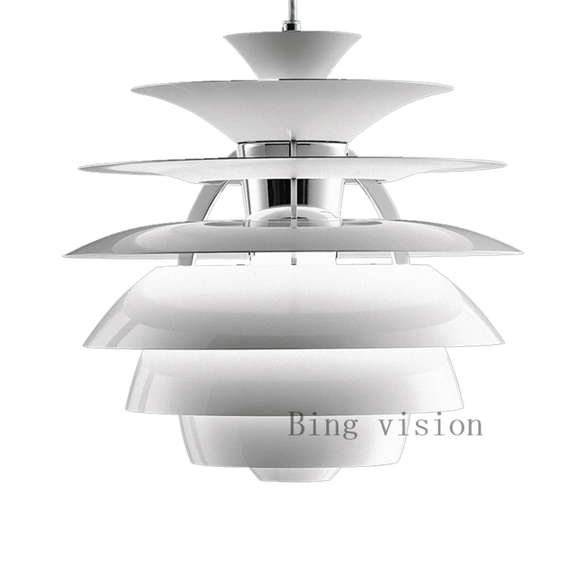 Минималистичная белая алюминиевая Подвесная лампа в стиле пост модерн