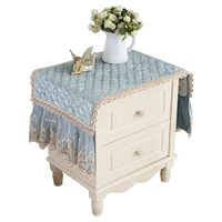 european bedside table cover dust cloth cover fabric simple modern small lace refrigerator dusting table cloth