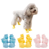 dog rain boots pomeranian bichon teddy jelly rain boots set of 4 waterproof foot covers pet shoes rainy day supplies puppy shoes