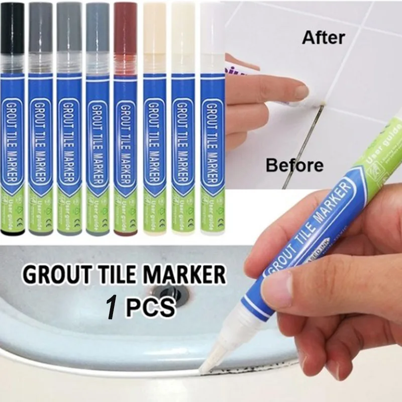 

Multi-colors Tile Marker Repair Wall Pen White Grout Odorless Non Toxic Tiles Floor Mouldproof Filling Agents Painting Mark Pens