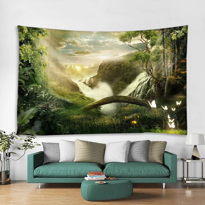 Фон с изображением леса олененка брезентовый гобелен для украшения спальни