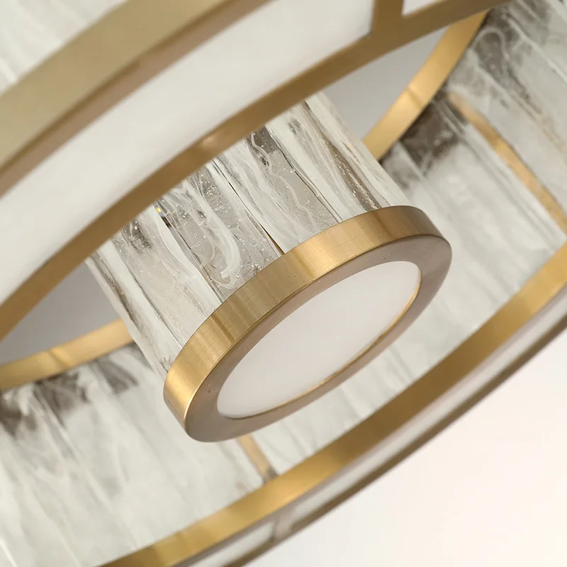

round design glass chandelier living lighting AC110V 220V luxury led bedroom lamp