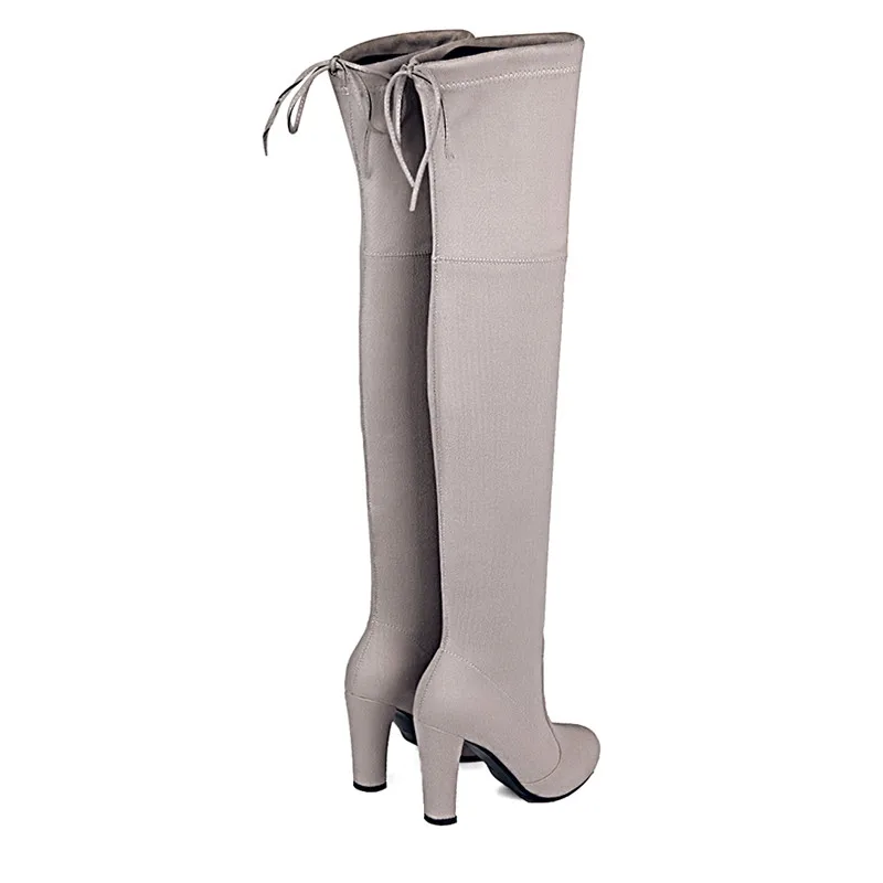 Lucyever/женские зимние сапоги на высоком каблуке пикантные Женские Сапоги выше