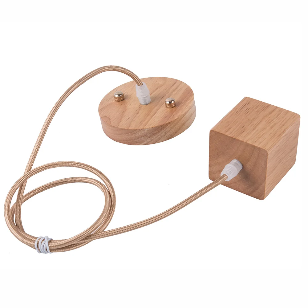 Скандинавский деревянный держатель лампы квадратная чашка светодиодная