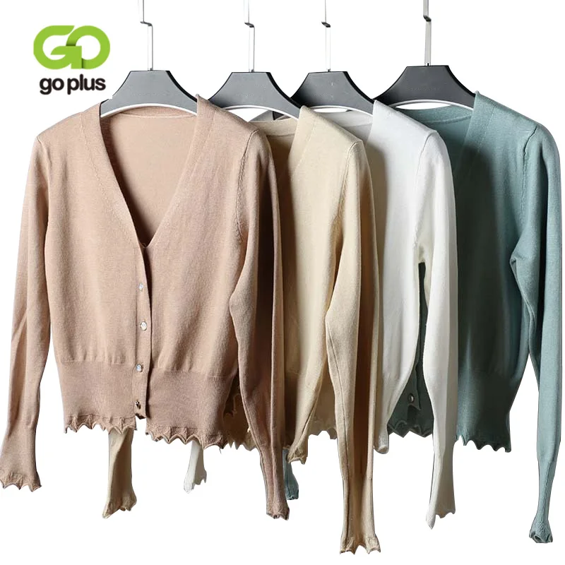 GOPLUS кардиган женский длинный свитер одежда женская кардиганы женские с v