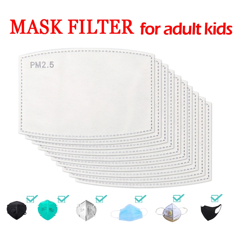 10/50/100 шт маска для лица портативной фляги-фильтра фильтрации дышащие 5 Слои PM2.5