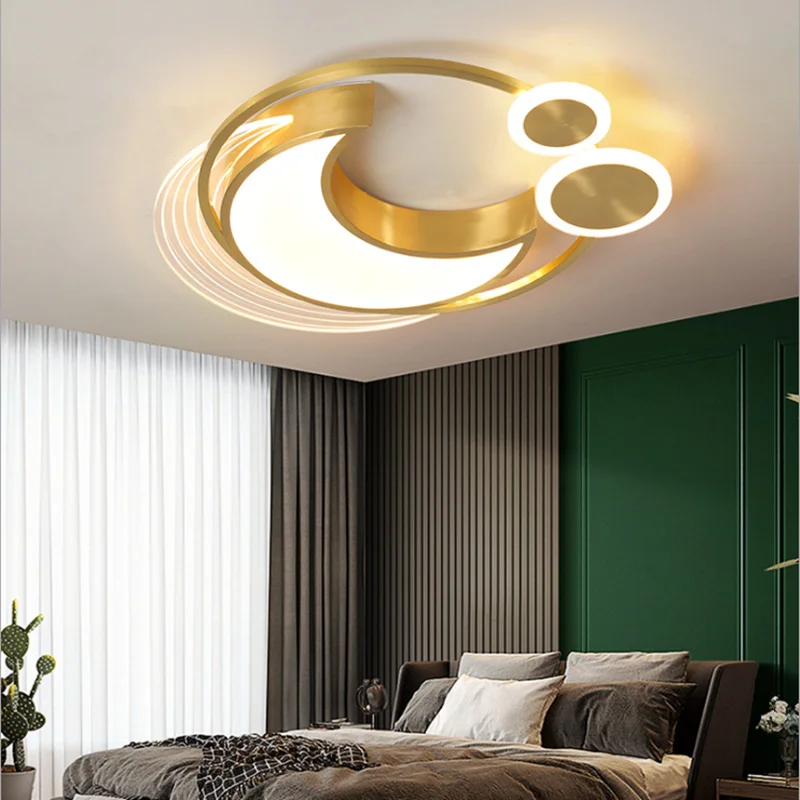 

Полностью медная потолочная лампа для гостиной, новые роскошные светильники, Современная Минималистичная атмосфера, нордическая домашняя ...