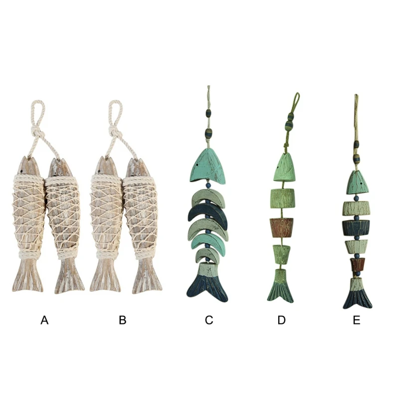 

Antique Decorative Fish Skewers Wood Carving Mediterranean Fish Household Retro Decoration Maison Home Decor