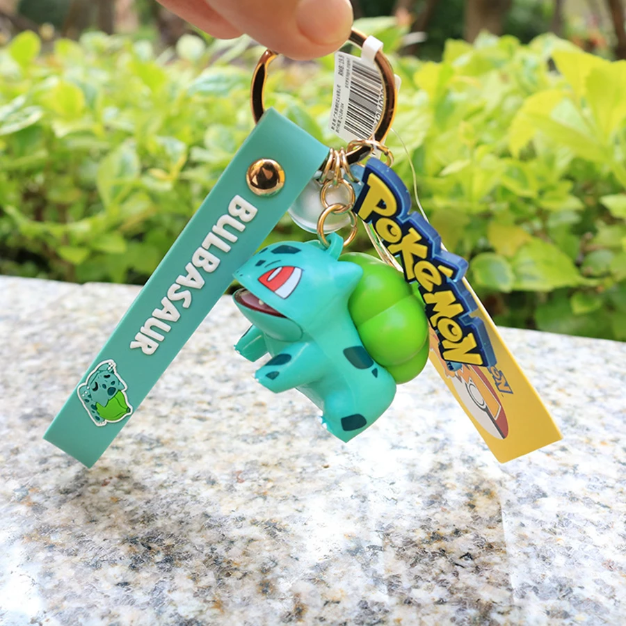 

Pokemon Bulbasaur Keychain Pikachu Keyring Figures PVC TAKARA TOMY Cartoon Kawaii Anime Action Model Bag Ornament Kids Toys Gift