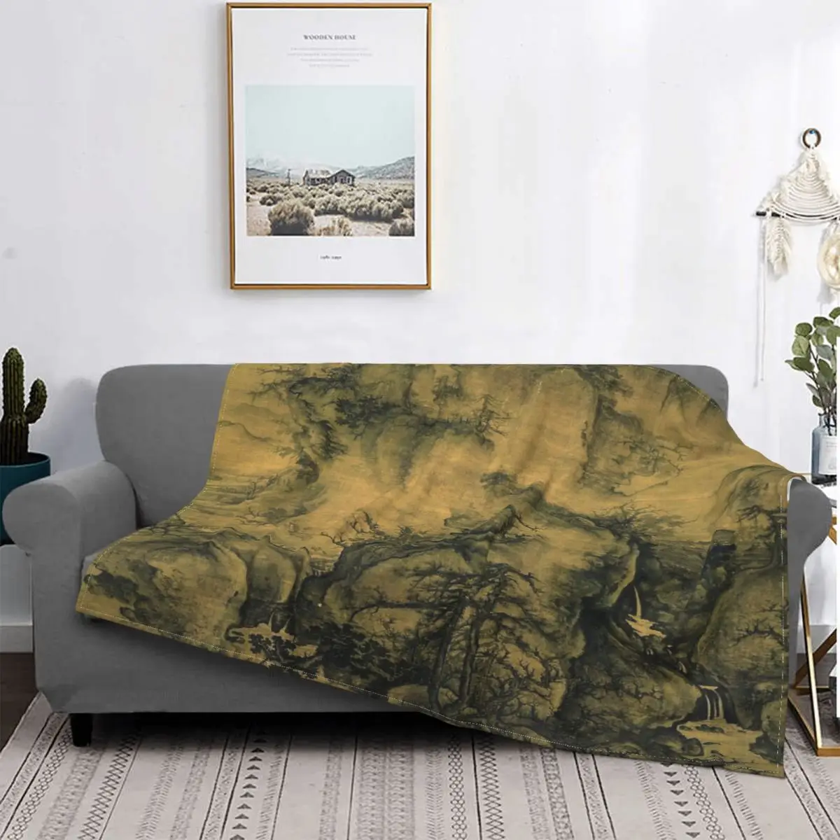 

Guo Xi 1072-Manta a cuadros para cama, manta de muselina, a cuadros, para princ de primavera