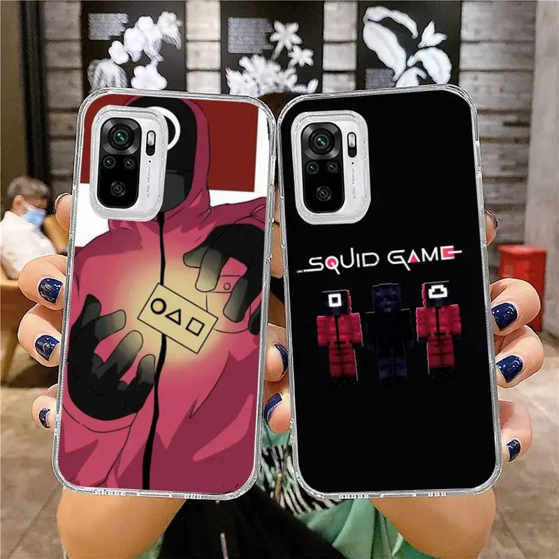 

Squid Game Round Six 456 Phone Case for xiaomi 11 redmi note 10 9 8 7 pro lite T A S 10T 9A 9S 8T pro 4G transparent funda