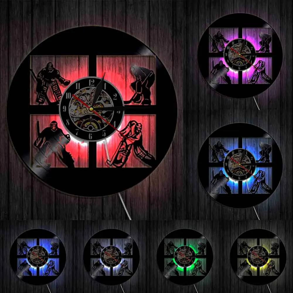 Настенные часы с фотографиями виниловые приборы в стиле унисекс для хоккея