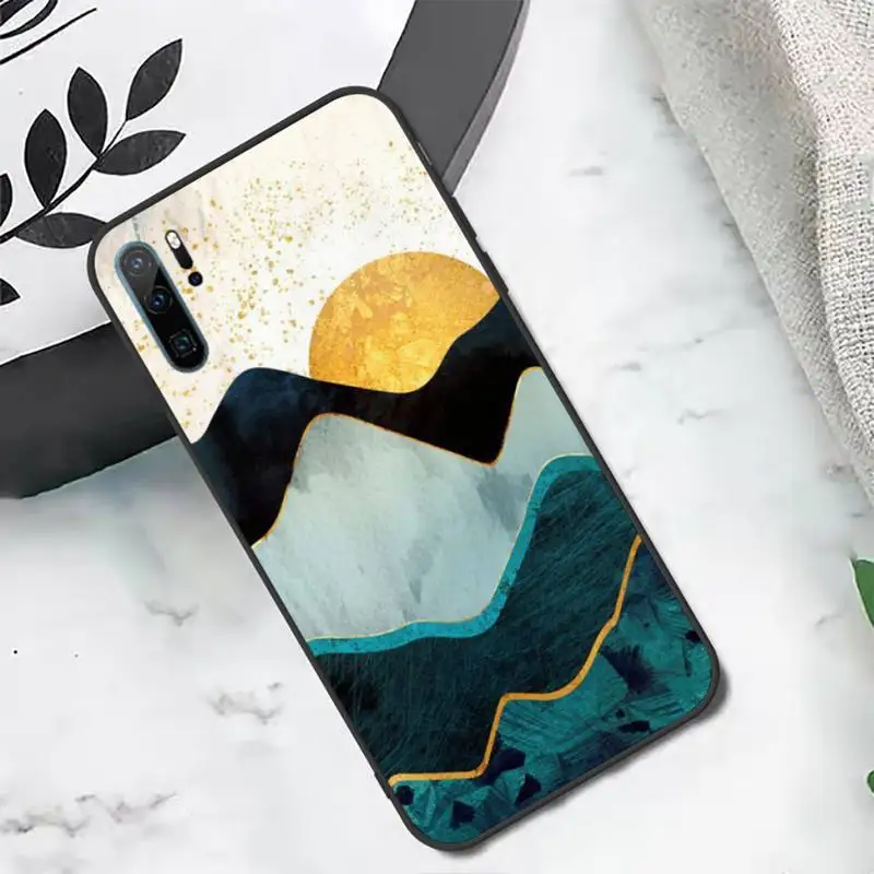 

Mountain Marble Moon sunset pattern Phone Case For Huawei honor Mate P 10 20 30 40 i 9 8 pro x Lite smart 2019 nova 5t