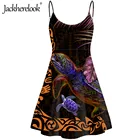 Jackherelook в винтажном стиле Самоа черепаха печатных женщин Слинг платье без рукавов для девочек летнее праздничное Пляжное платье на каждый день, для девушек, без рукавов, платье