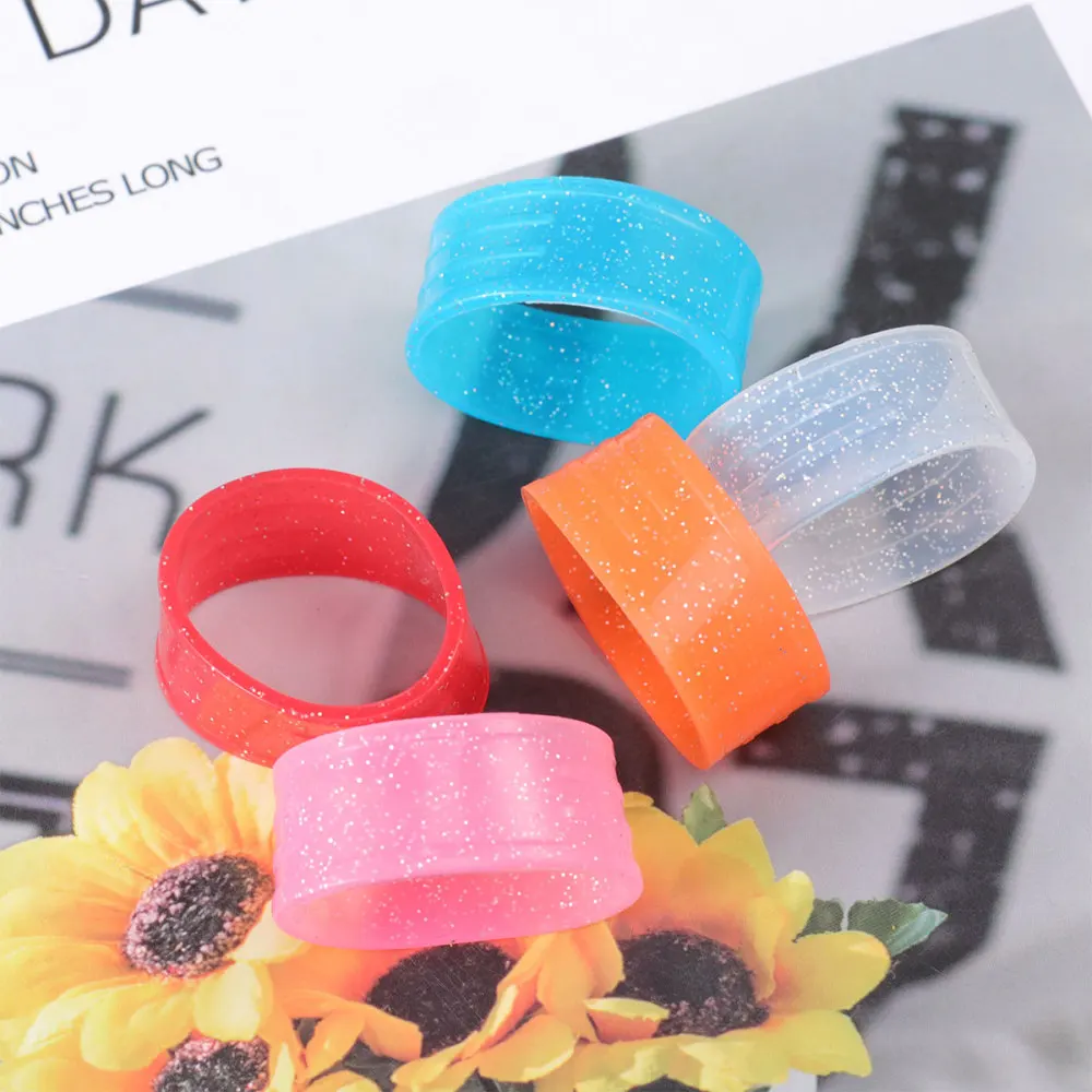 

5PCS Tennis Racket Grip Bands Absorbent Sweat Tennis Squash Ring Clear Silicone Handle Wrap Overgrip (Red/Blue/Orange/White/Pink