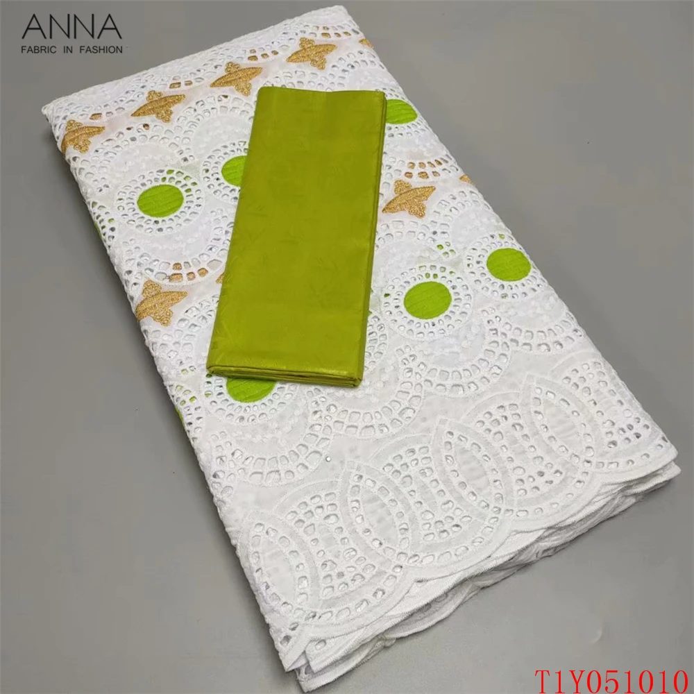 

Anna french bazin lace fabric with stones 2021 high quality swiss voile tulle fabrics green 2.5 yards bazin +2.5 yards cooton