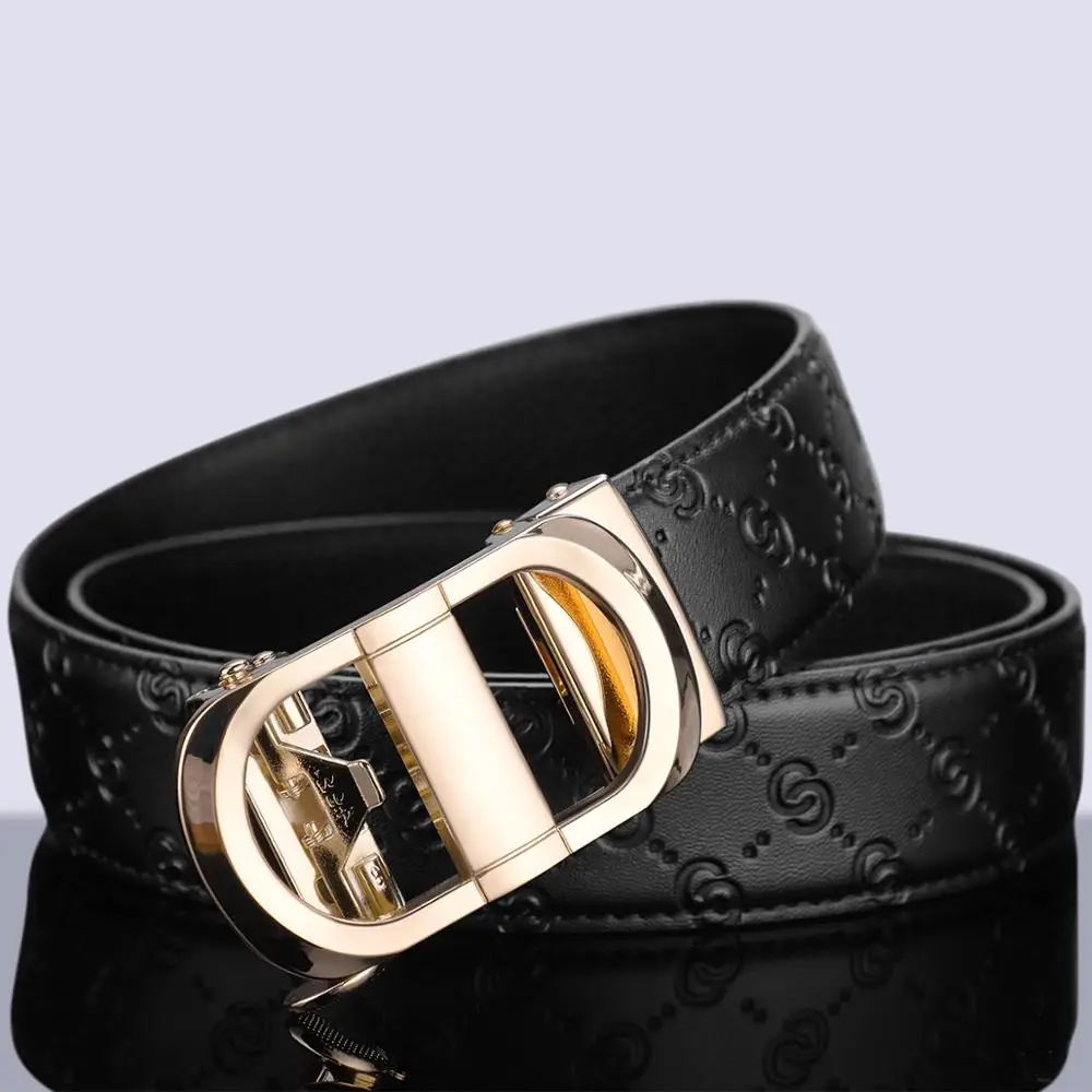 Мужской ремень WILLIAMPOLO деловой повседневный кожаный с автоматической пряжкой