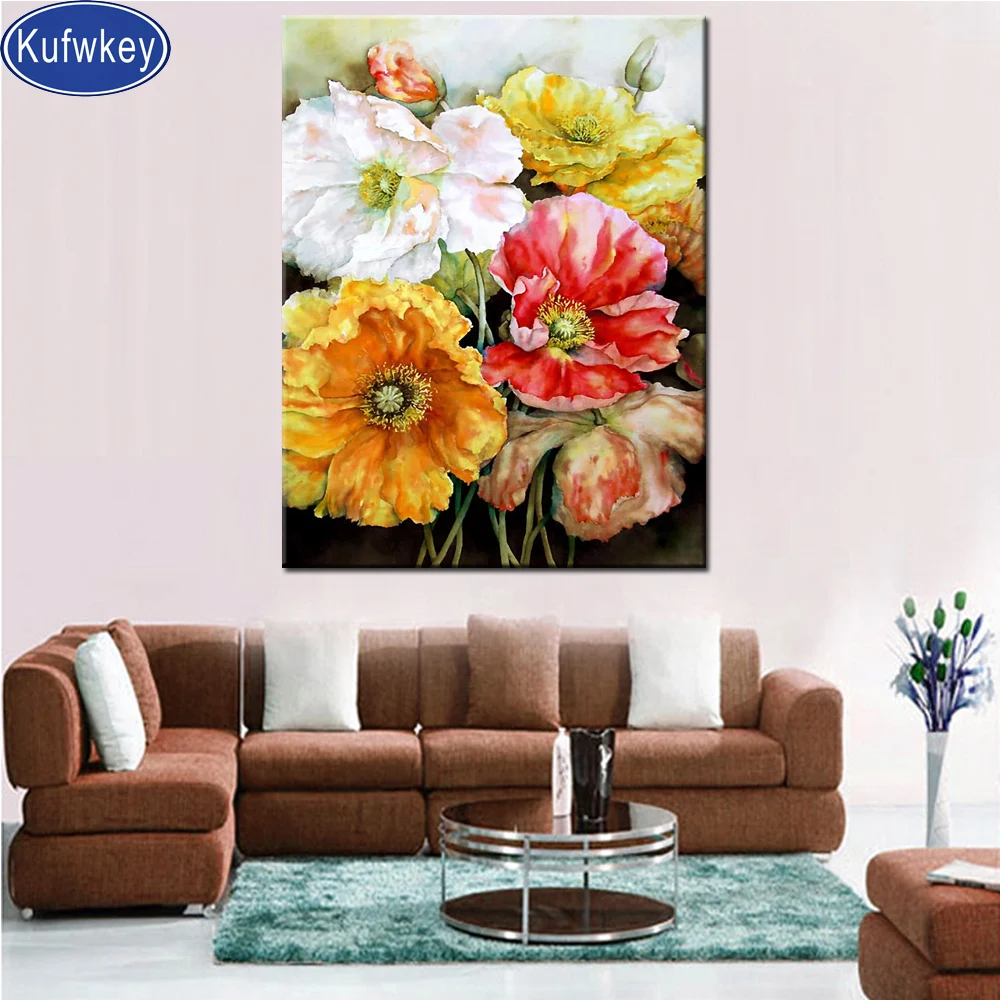 5d алмазная Картина Красочные цветы квадратного камн полная Алмазная вышивка