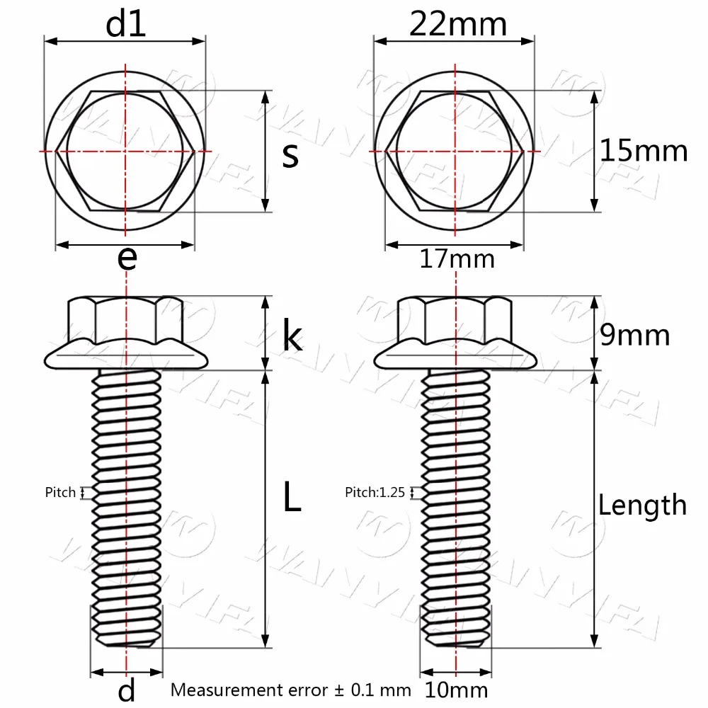 Титановый "Wanyifa" болты M10 x 30 35, 40 45 55 60 65 70 75 80 100 мм Шаг 1,25 болты с шестигранной головкой фланцевой Болт Крепления Винтов
