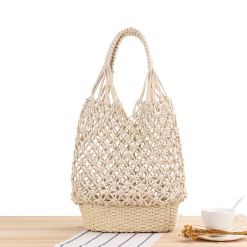 New Hollow Shoulder Woven Bag Fashion Retro Handmade Mesh Straw Leisure Forest Travel Vacation Beach | Багаж и сумки