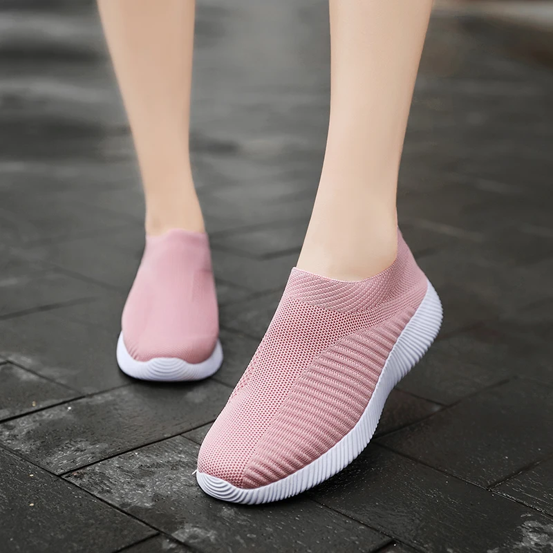 

Women Lightweight Tennis Shoes Fashion Slip-On Sports Shoes Flat Sneakers Outdoor Woman Shoes