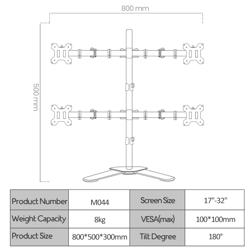 Эргономичный кронштейн BEISHI для компьютера поворот экрана 17 32 дюйма четыре руки