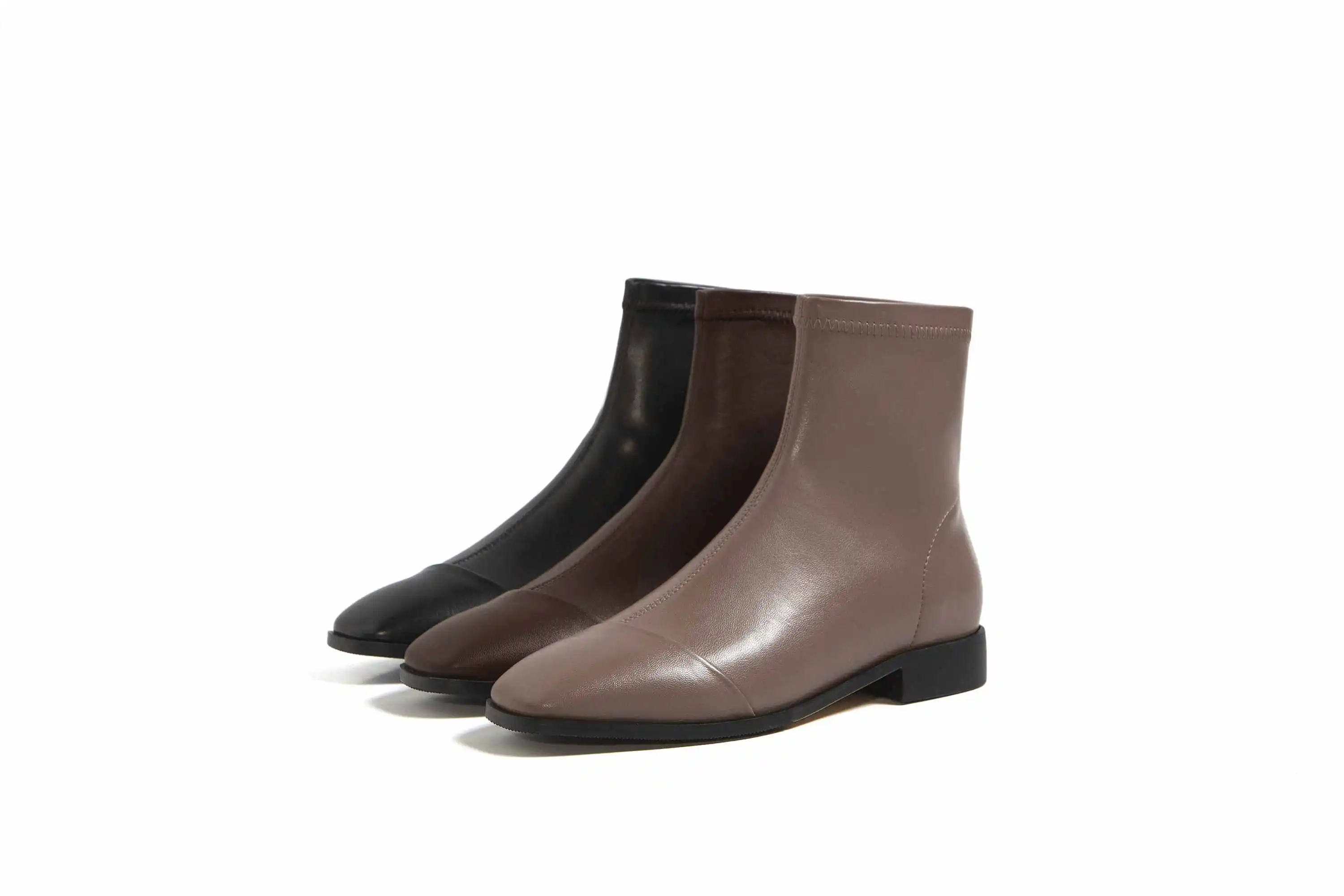 

Lenkisen new Chelsea boots stretch leisure recommend classic colors square toe thick low heel slip on young lady ankle boots L16