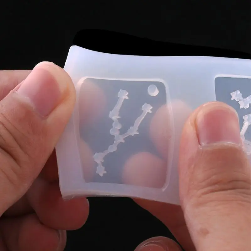 

DIY Crystal Epoxy Mould Constellation Jewelry Pendant Silicone Mold with Hole
