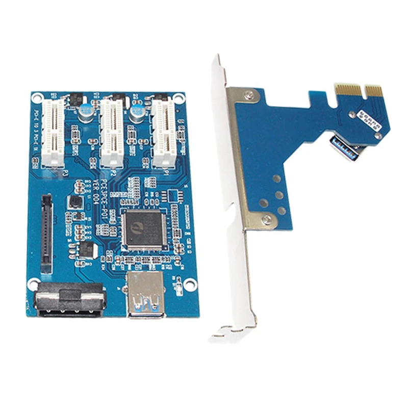 

Pci-E 1X to Pci-E 1X Adapter Card, 1 Drag 3 Graphics Expansion Card for Home, Office and Games