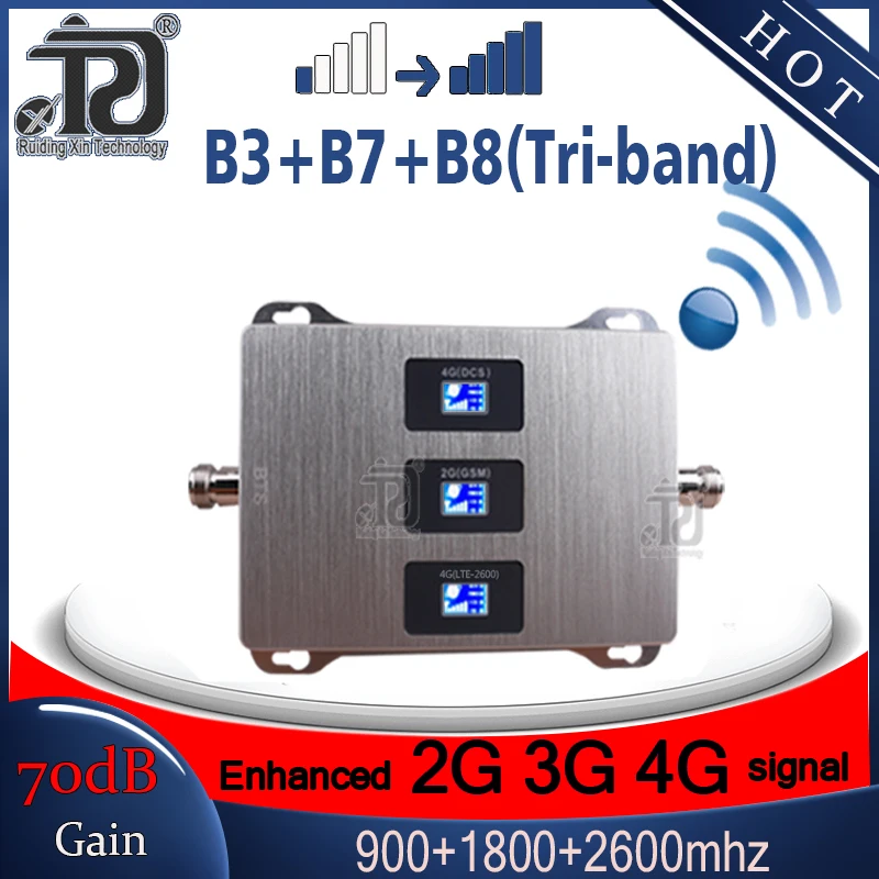 Трехдиапазонный усилитель сотовой связи 900/1800/2600 4G GSM DCS LTE Мобильный сигнала lte
