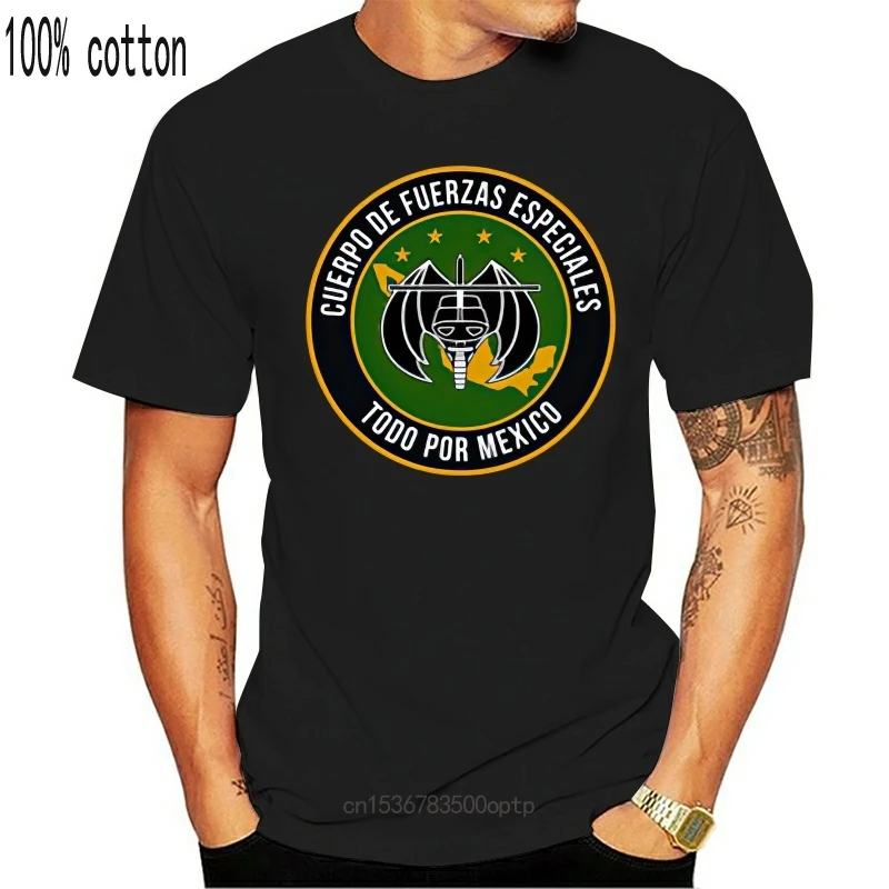 

New Hot Sale Men T Shirt Fashion Mexico GAFEs Fuerzas Especiales Special Force Ops Army Military Black T-shirt Summer O-Neck Top