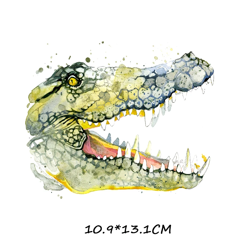 712 Animal Dinosaur Lion Wolf Crocodile Iron-on Clothes Patches Heat Transfers Vinyl Patch Children Boy Girl DIY Clothing Sticker F - Цвет: 712