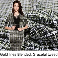 gold silk blended small fragrant tweed suit jacket fashion fabric sewing fabric factory shop is not out of stock