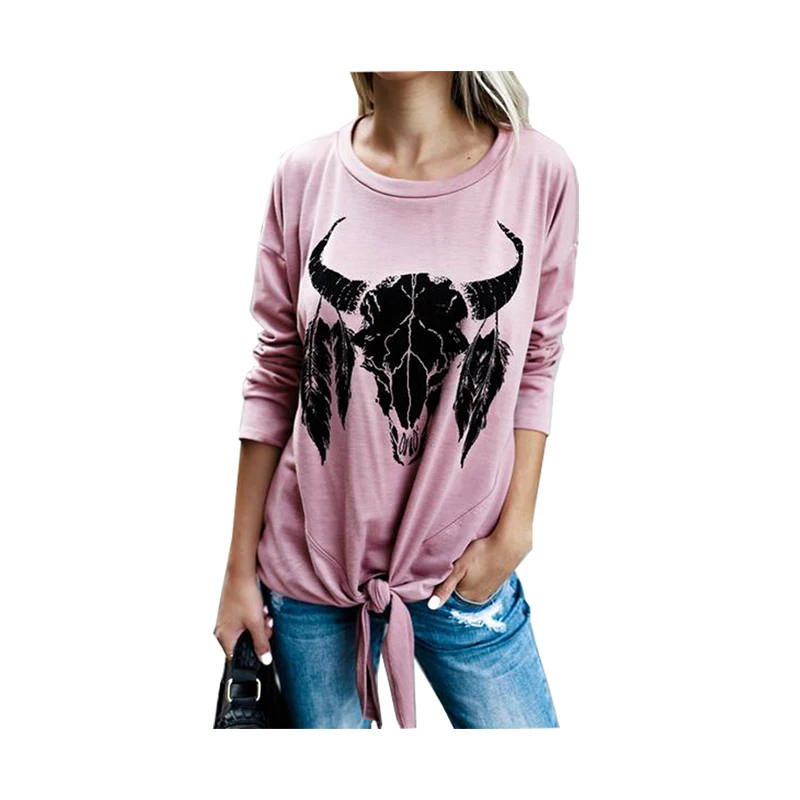 Женские свитера и пуловеры BAMBOOBOY милый свитер с принтом в виде Головы Быка для