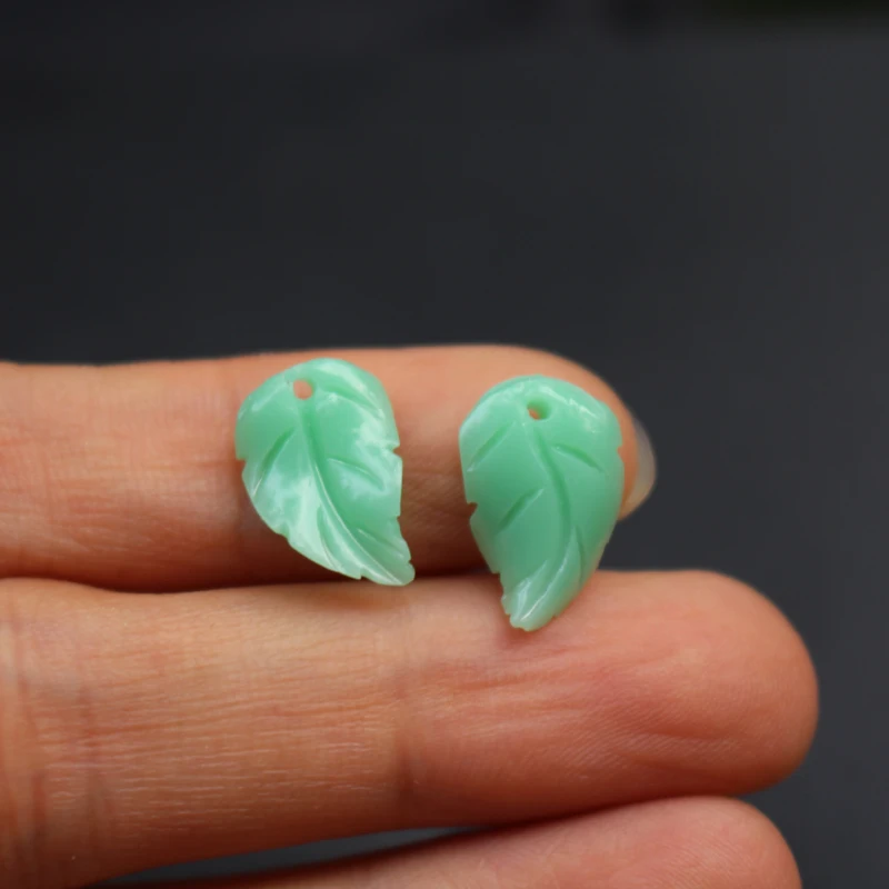 Резной Искусственный коралловый лист 20 шт. 9 мм * 14 4 2 7 маленький темно зеленый