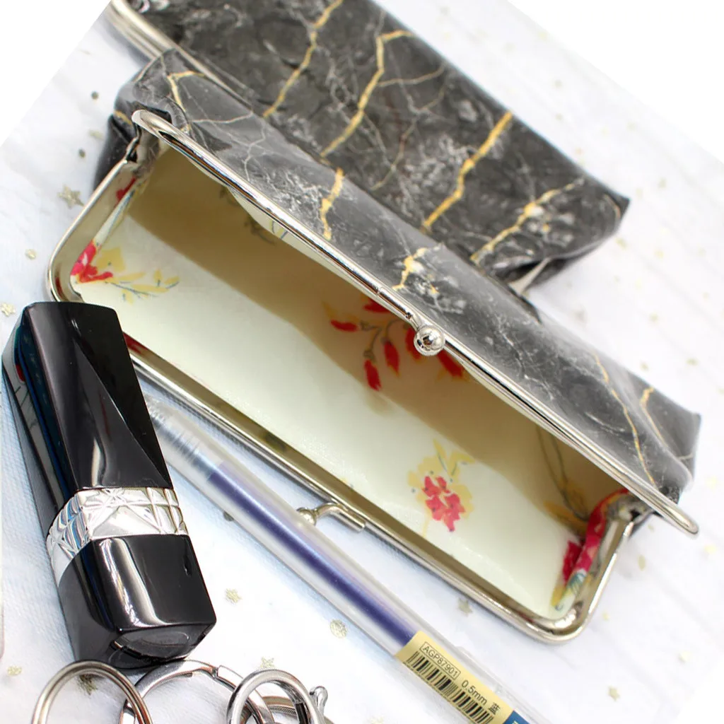 Maison Fabre Bag leather wallet women wallets for credit cards marble pattern purses vintage coin | Багаж и сумки